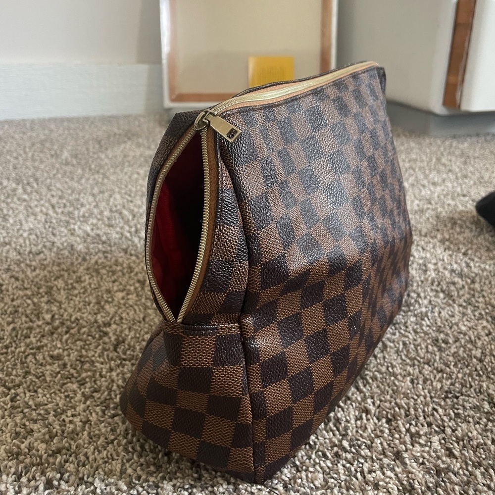 Checkered Makeup Bag